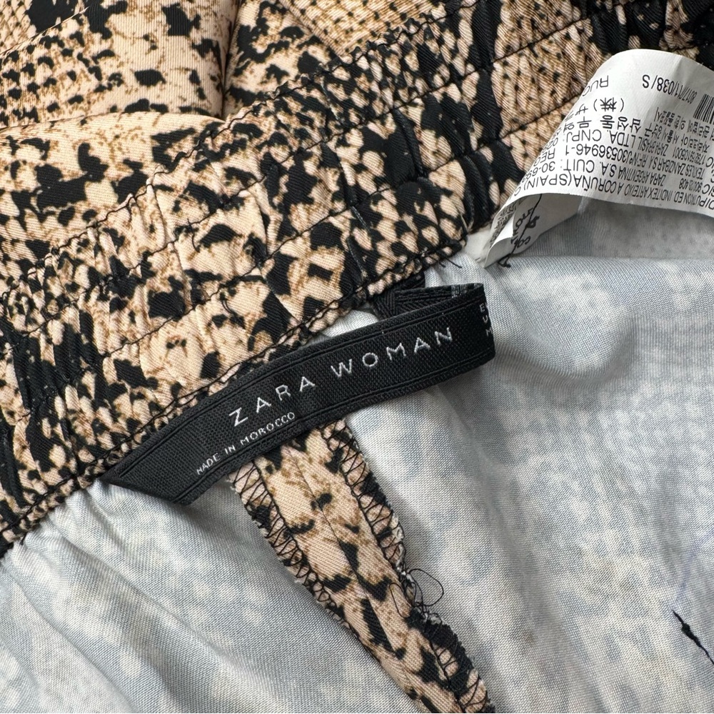 Zara Snakeskin Flare Trouser Pant Size Small Blogger Favorite Boho Festival - Picture 11 of 13